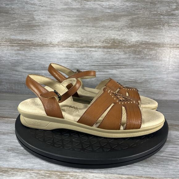 SAS Women’s Huarache Brown Leather Adjustable Sandals Size 10 S - Picture 3 of 9